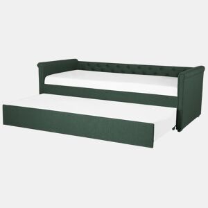 Cama gavetão Tecido LIBOURNE 90 x 200 cm Verde escuro
