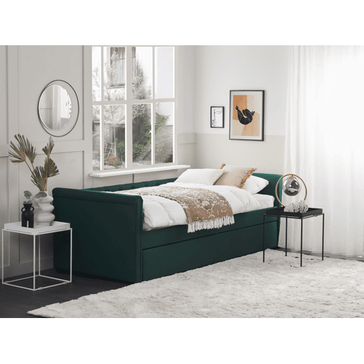 Cama gavetão Tecido LIBOURNE 90 x 200 cm Verde escuro