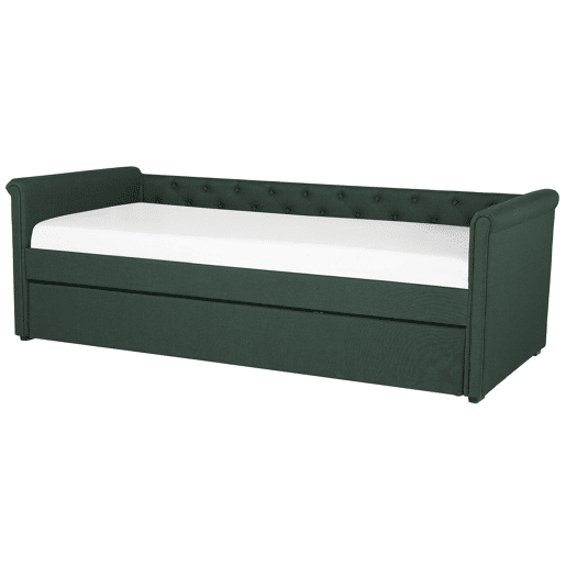 Cama gavetão Tecido LIBOURNE 90 x 200 cm Verde escuro