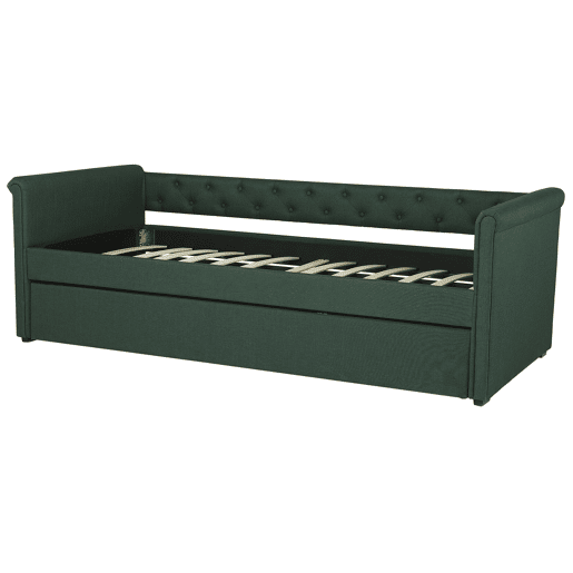 Cama gavetão Tecido LIBOURNE 90 x 200 cm Verde escuro