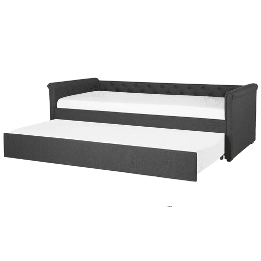 Cama gavetão Tecido LIBOURNE 80 x 200 cm Cinzento escuro
