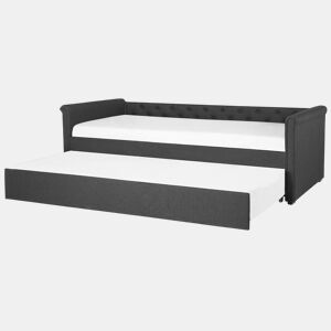 Cama gavetão Tecido LIBOURNE 80 x 200 cm Cinzento escuro