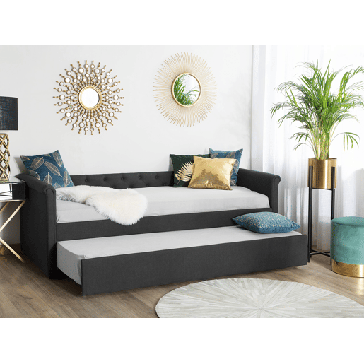 Cama gavetão Tecido LIBOURNE 80 x 200 cm Cinzento escuro