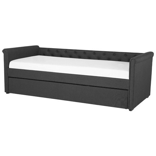 Cama gavetão Tecido LIBOURNE 80 x 200 cm Cinzento escuro