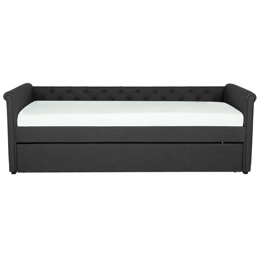 Cama gavetão Tecido LIBOURNE 80 x 200 cm Cinzento escuro