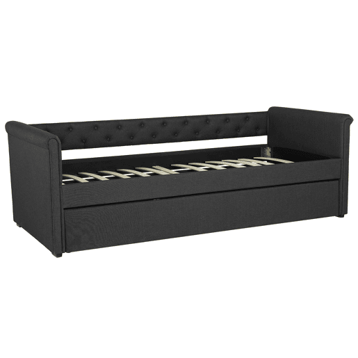 Cama gavetão Tecido LIBOURNE 80 x 200 cm Cinzento escuro