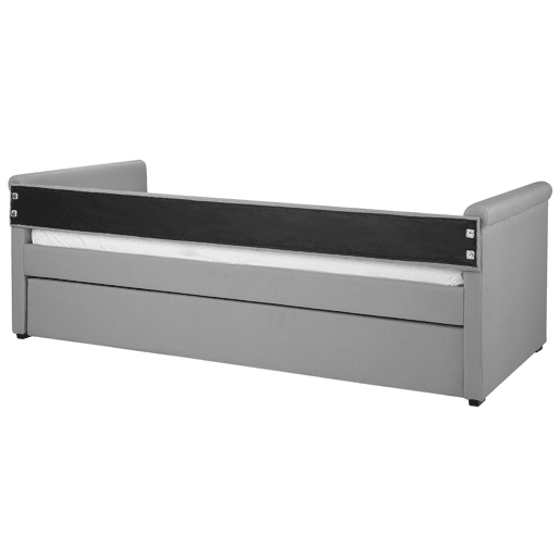 Cama gavetão Tecido LIBOURNE 80 x 200 cm Cinzento claro