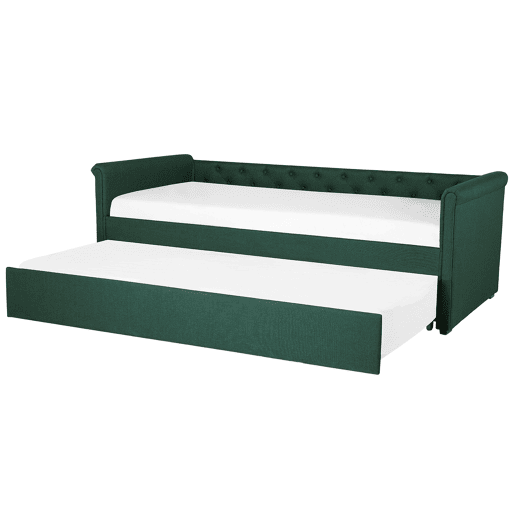 Cama gavetão Tecido LIBOURNE 80 x 200 cm Verde escuro