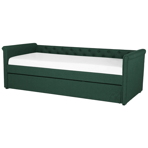 Cama gavetão Tecido LIBOURNE 80 x 200 cm Verde escuro