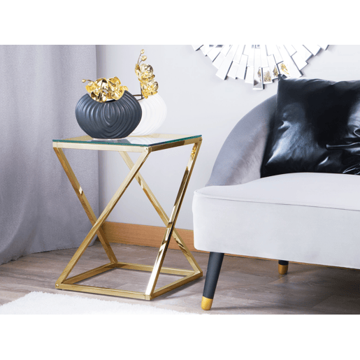 Mesa de apoio BEVERLY Vidro Dourado Mesa de apoio BEVERLY Vidro Dourado