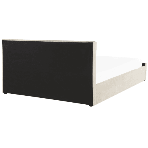 Cama baú Veludo AMIENS 180 x 200 cm Creme claro