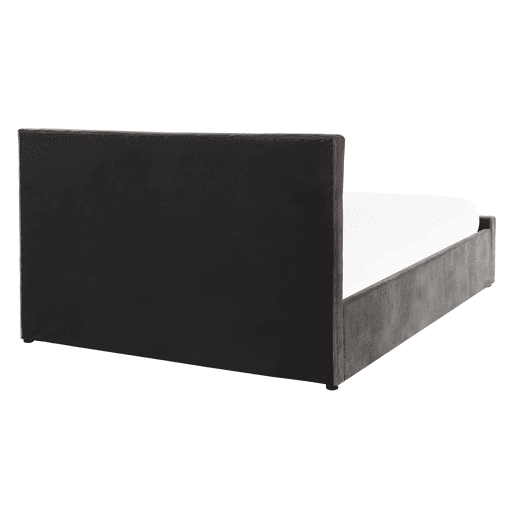 Cama baú Veludo AMIENS 140 x 200 cm Cinzento