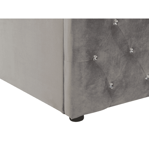 Cama baú Veludo AMIENS 140 x 200 cm Cinzento