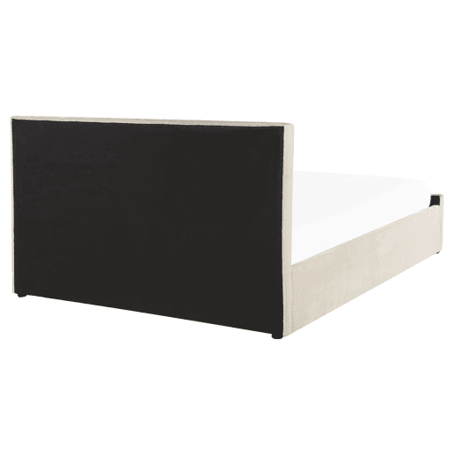 Cama baú Veludo AMIENS 160 x 200 cm Creme claro