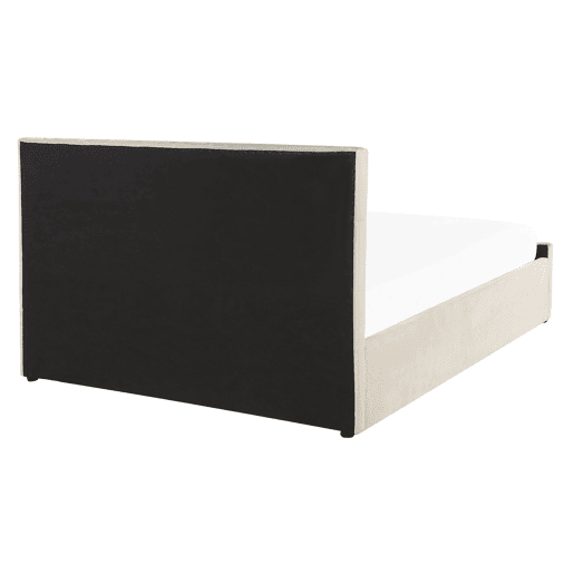 Cama baú Veludo AMIENS 140 x 200 cm Creme claro