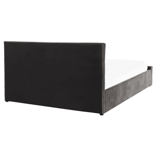 Cama baú Veludo AMIENS 160 x 200 cm Cinzento