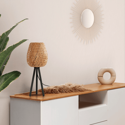 Candeeiro de mesa Tara em Bambu, diâmetro 43,5 cm