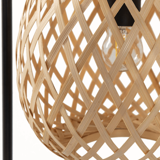Candeeiro de mesa em bambu Reiko, diâmetro 50,5 cm