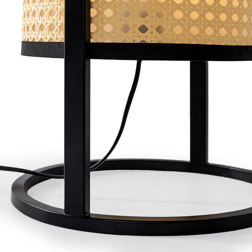 Candeeiro de mesa Ukara em vime sintético, diâmetro 38 cm