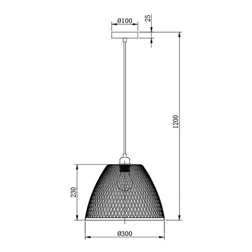 Lâmpada de teto Raku em bambu, diâmetro 30 cm