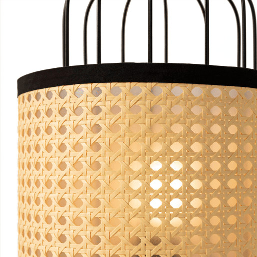 Candeeiro de mesa Nozomi em rattan sintético, diâmetro 38 cm