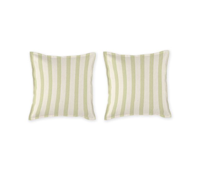 2 fundas de almohada 100% algodón percal orgánico bengale 50x50+2,5 cm- amarillo claro
