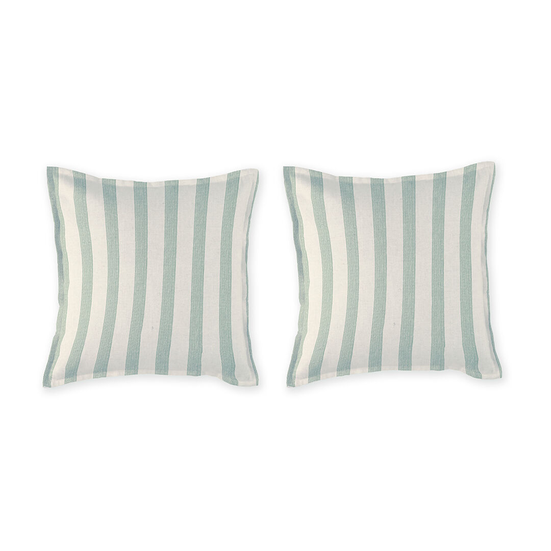 2 fundas de almohada 100% algodón percal orgánico bengale 50x50+2,5 cm - verde claro