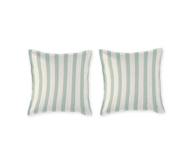 2 fundas de almohada 100% algodón percal orgánico bengale 50x50+2,5 cm - verde claro