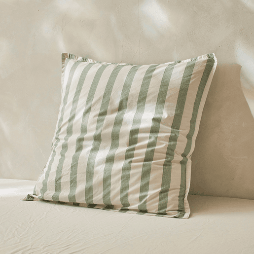 2 Fronhas para almofada 100% algodão percal orgãnico BENGALE 50x50+2,5 cm - verde claro