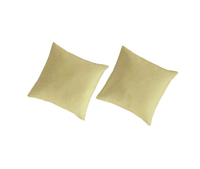 2 fundas de almohada de algodón orgánico liso 80x80 cm - amarillo claro