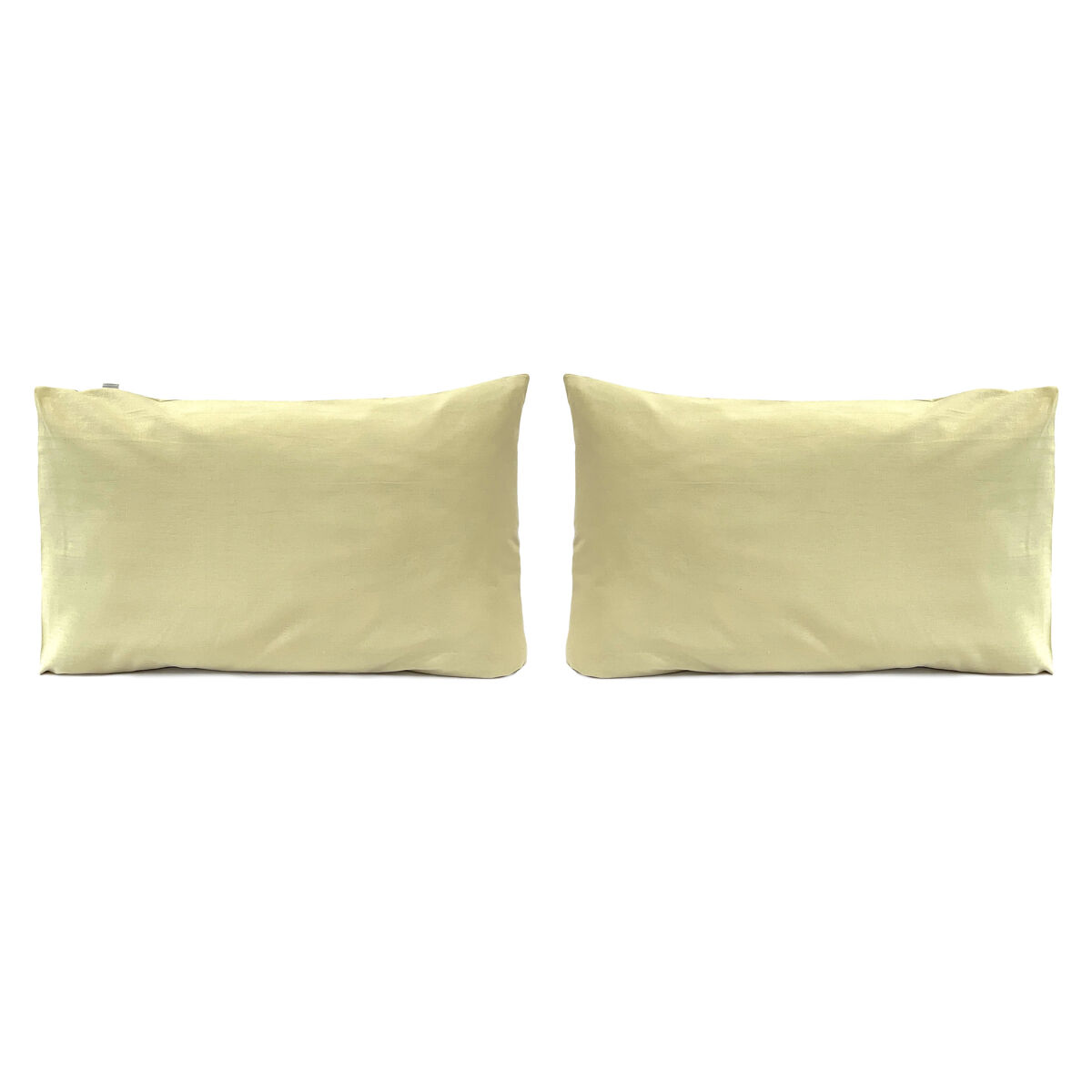 2 Fundas de almohada lisas lino/algodón orgánico