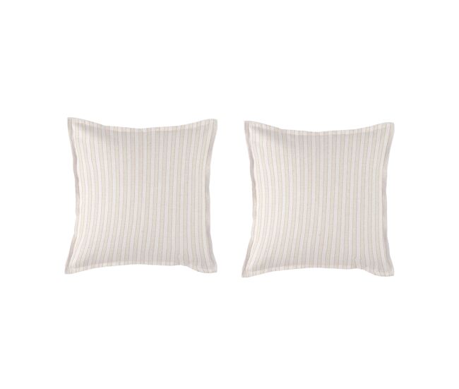 2 fundas de almohada 100% algodón percal orgánico kerala 50x50+2,5 cm arena