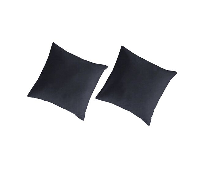 2 fundas de almohada de algodón orgánico liso 65x65 cm - azul grisáceo