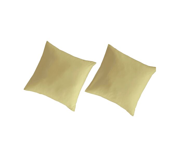 2 fundas de almohada 100% algodón percal orgánico 65x65 cm amarillo claro