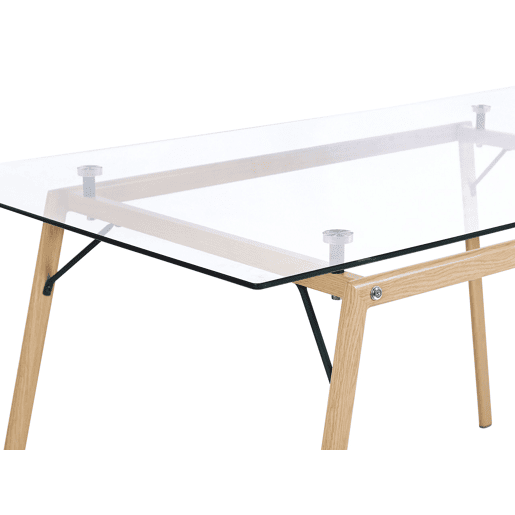 Mesa de jantar KAMINA Castanho claro 140 cm 80 cm Vidro de segurança (temperado)