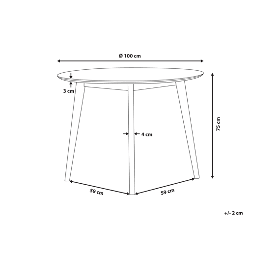 Mesa de jantar ROXBY Branco 100 cm 100 cm