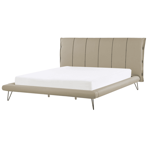 Cama Pele sintética BETIN 180 x 200 cm Cor de areia