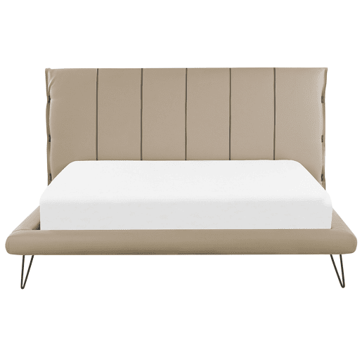 Cama Pele sintética BETIN 180 x 200 cm Cor de areia