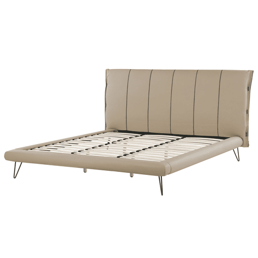 Cama Pele sintética BETIN 180 x 200 cm Cor de areia