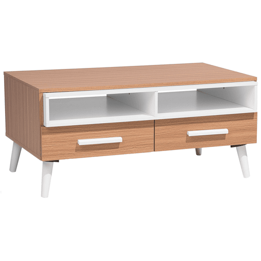 Mesa de centro ALLOA Castanho claroBranco com arrumação