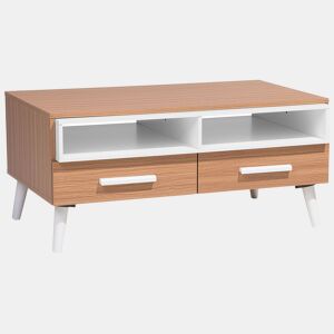 Mesa de centro ALLOA Castanho claroBranco com arrumação