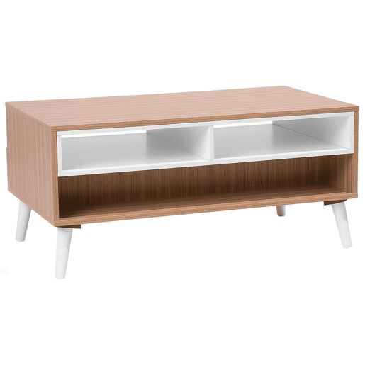 Mesa de centro ALLOA Castanho claroBranco com arrumação