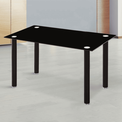 Mesa de jantar Ake Vidro preto - Cromado 140 x 75 x 80 cm