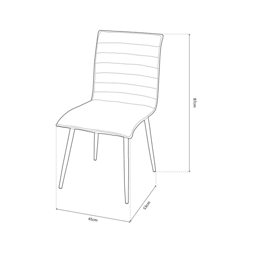 Conjunto de 4 cadeiras de jantar Jules Tex Cambria 45 x 87 x 53 cm