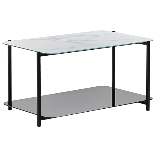 Mesa de centro GLOSTER Vidro de segurança (temperado) Mármore branco