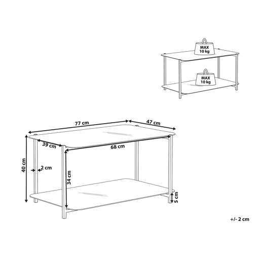 Mesa de centro GLOSTER Vidro de segurança (temperado) Mármore branco