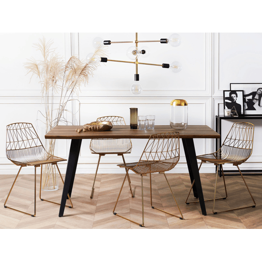 Mesa de jantar WITNEY Castanho escuro 160 cm 90 cm
