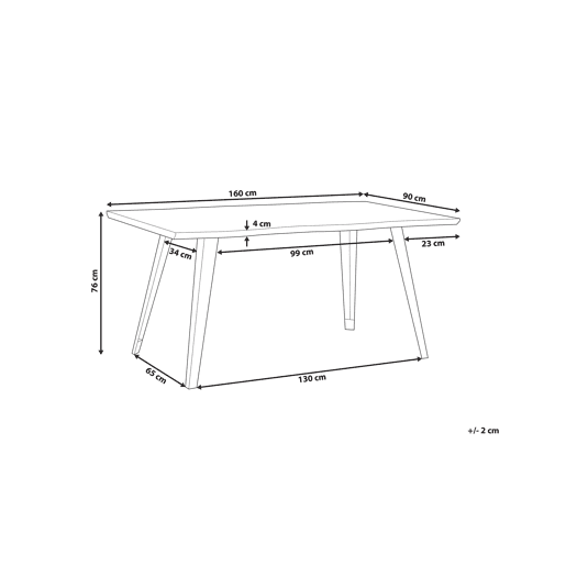 Mesa de jantar WITNEY Castanho escuro 160 cm 90 cm