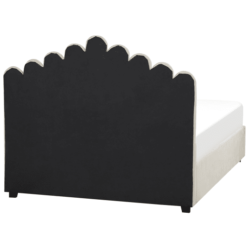 Cama baú Veludo VINCENNES 140 x 200 cm Branco creme