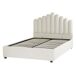 Beliani Cama con almacenaje Terciopelo VINCENNES 147x214 Beliani Cama con almacenaje Terciopelo VINCENNES 147x214 Blanco/ Beige